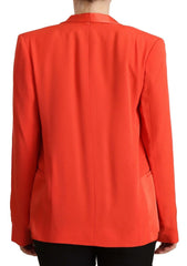 CO|TE Orange Long Sleeves Acetate Blazer Pocket Overcoat Jacket - IT42|M - Wrap Coats
