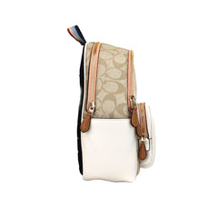 COACH Mini Court Signature Pear Motif Shoulder Backpack Bookbag Bag Chalk Taffy - Backpacks
