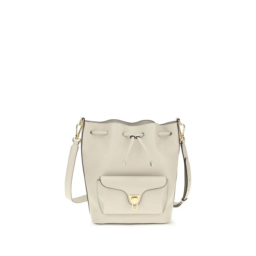 Coccinelle Beige Kalbsleder Bos Taurus Bucket Bag