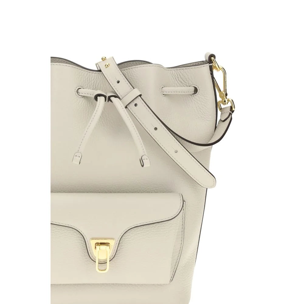 Coccinelle Beige Kalbsleder Bos Taurus Bucket Bag