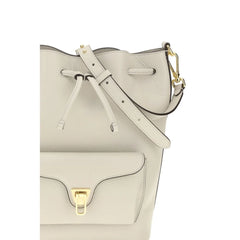 Coccinelle Beige Kalbsleder Bos Taurus Bucket Bag