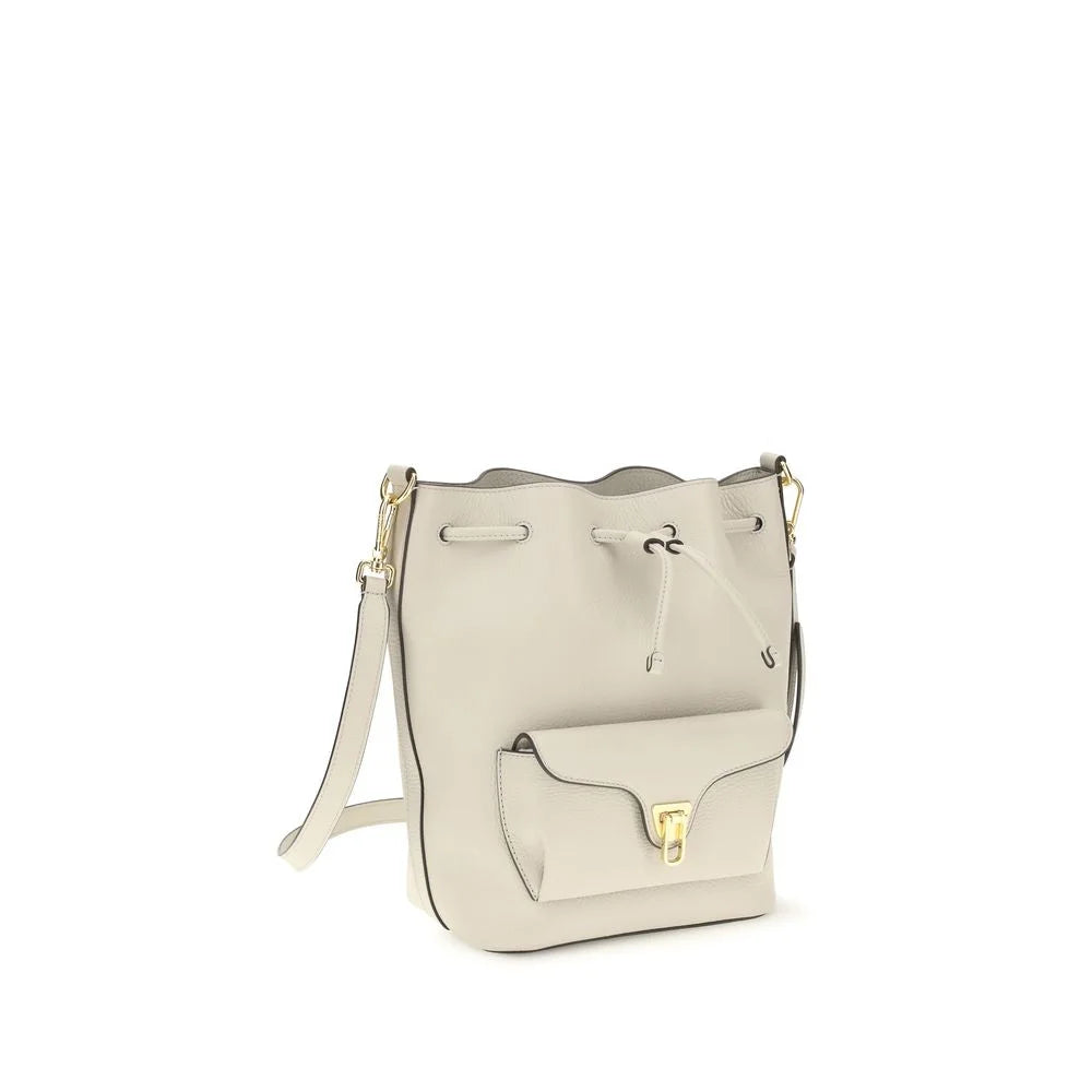 Coccinelle Beige Kalbsleder Bos Taurus Bucket Bag