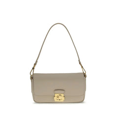 Coccinelle Beige Calf Leather Bos Taurus Shoulder Bag
