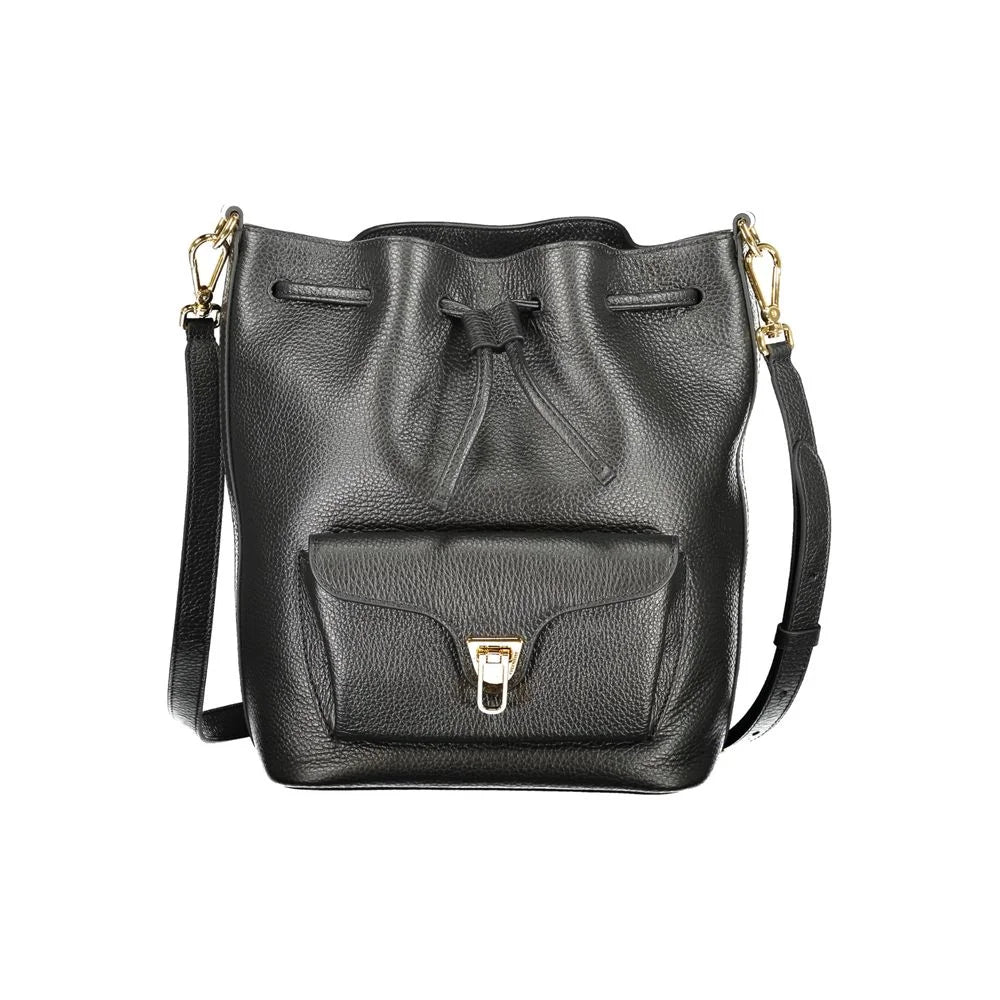Coccinelle Black Leather Women Handbag - Bucket Bags