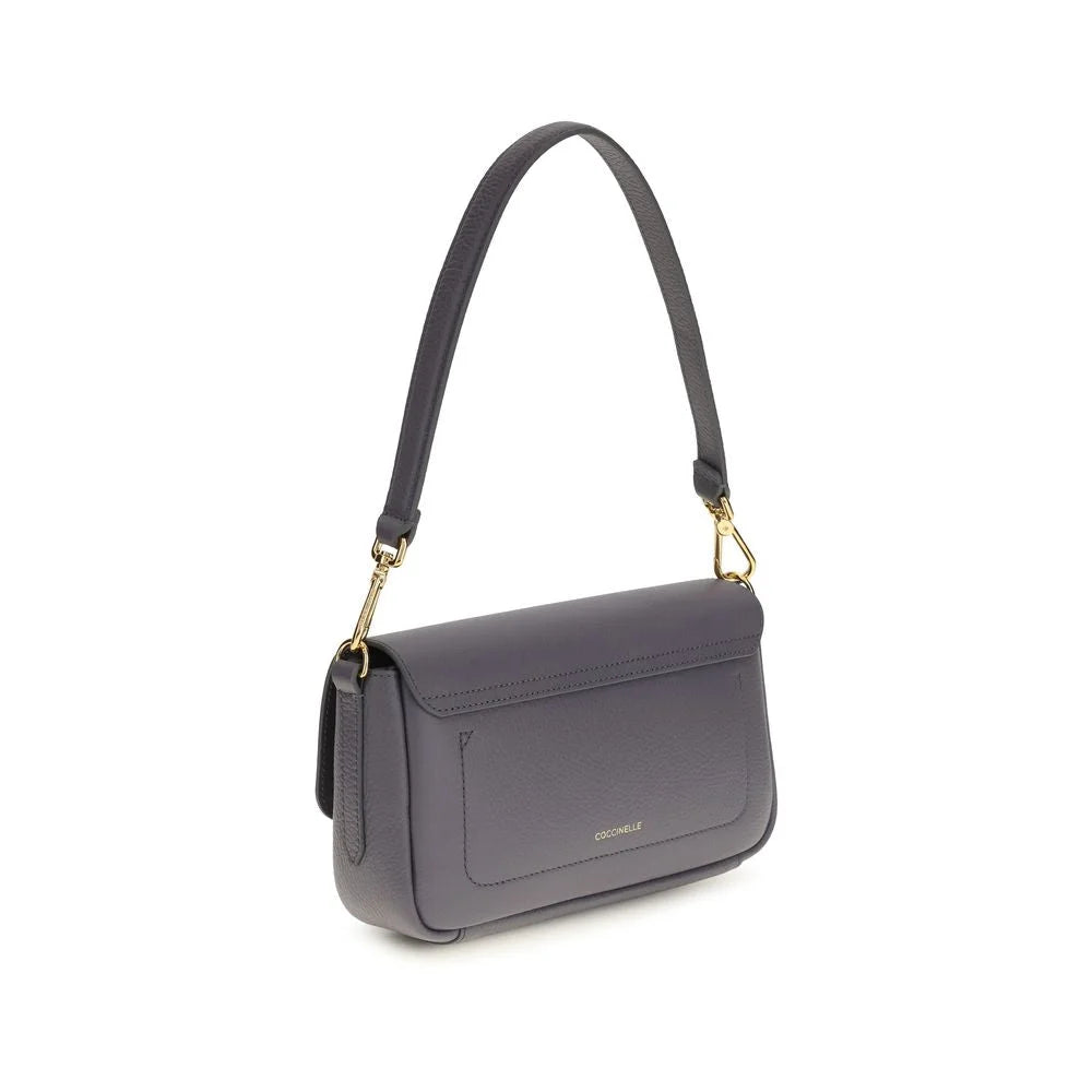 Coccinelle Schultertasche aus blauem Kalbsleder Bos Taurus