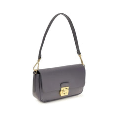 Coccinelle Schultertasche aus blauem Kalbsleder Bos Taurus