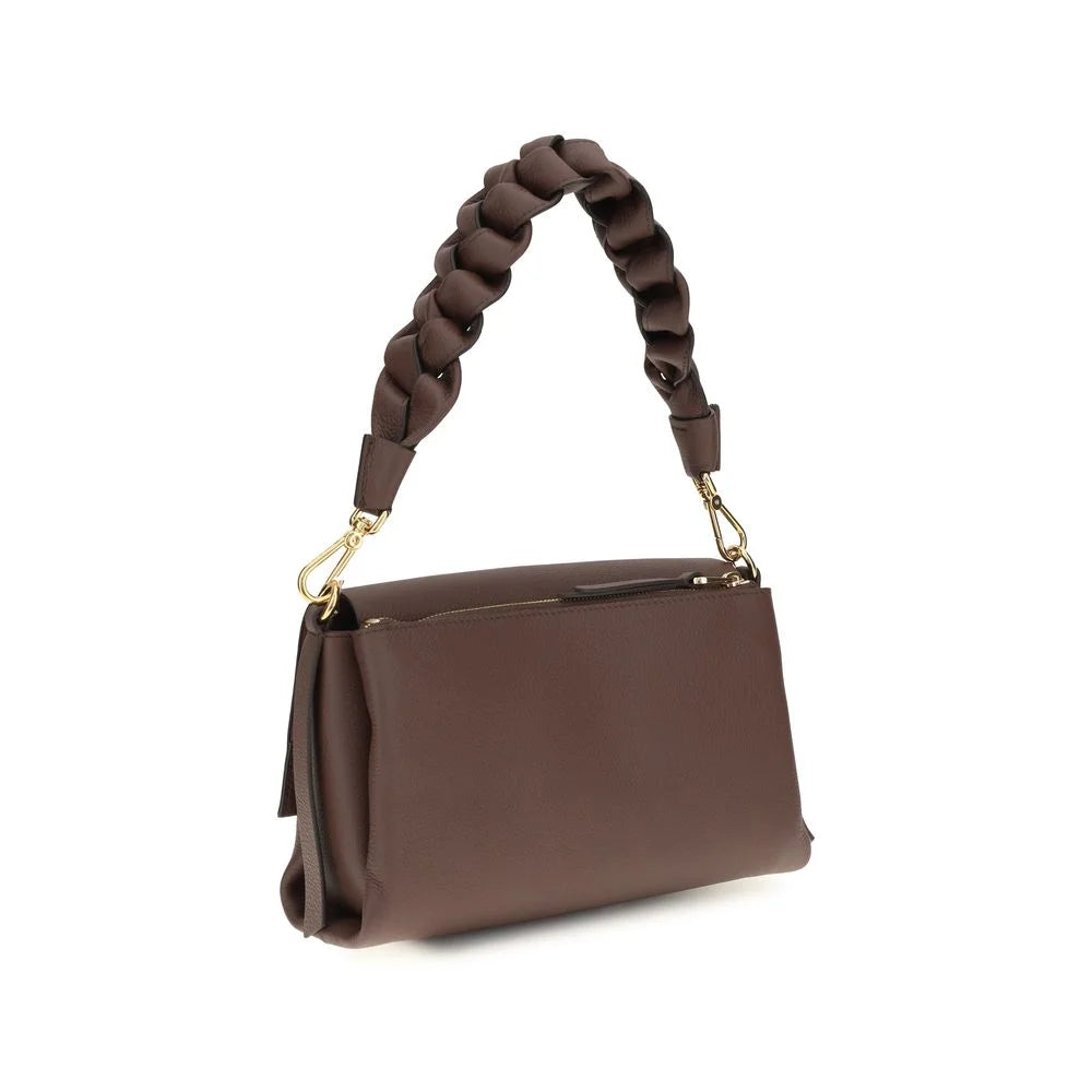 Coccinelle Schultertasche aus braunem Kalbsleder