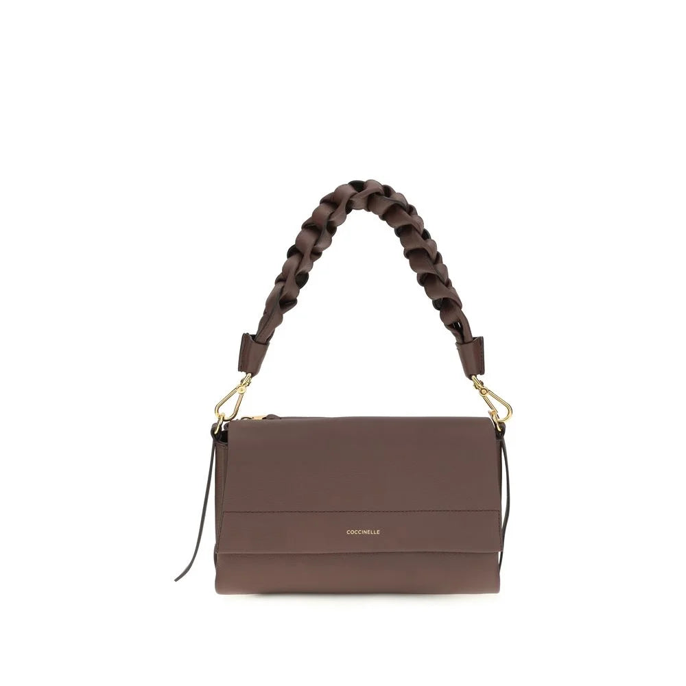 Coccinelle Schultertasche aus braunem Kalbsleder