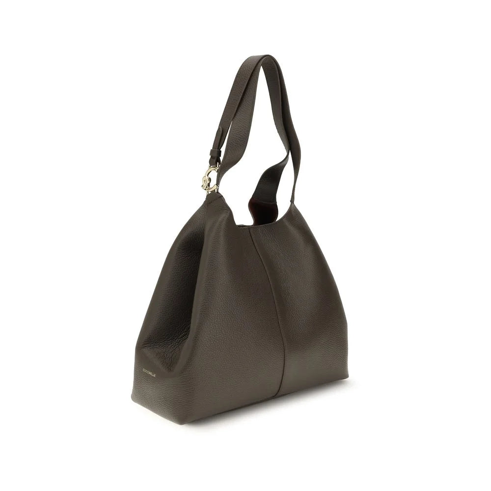 Coccinelle Schultertasche aus braunem Kalbsleder