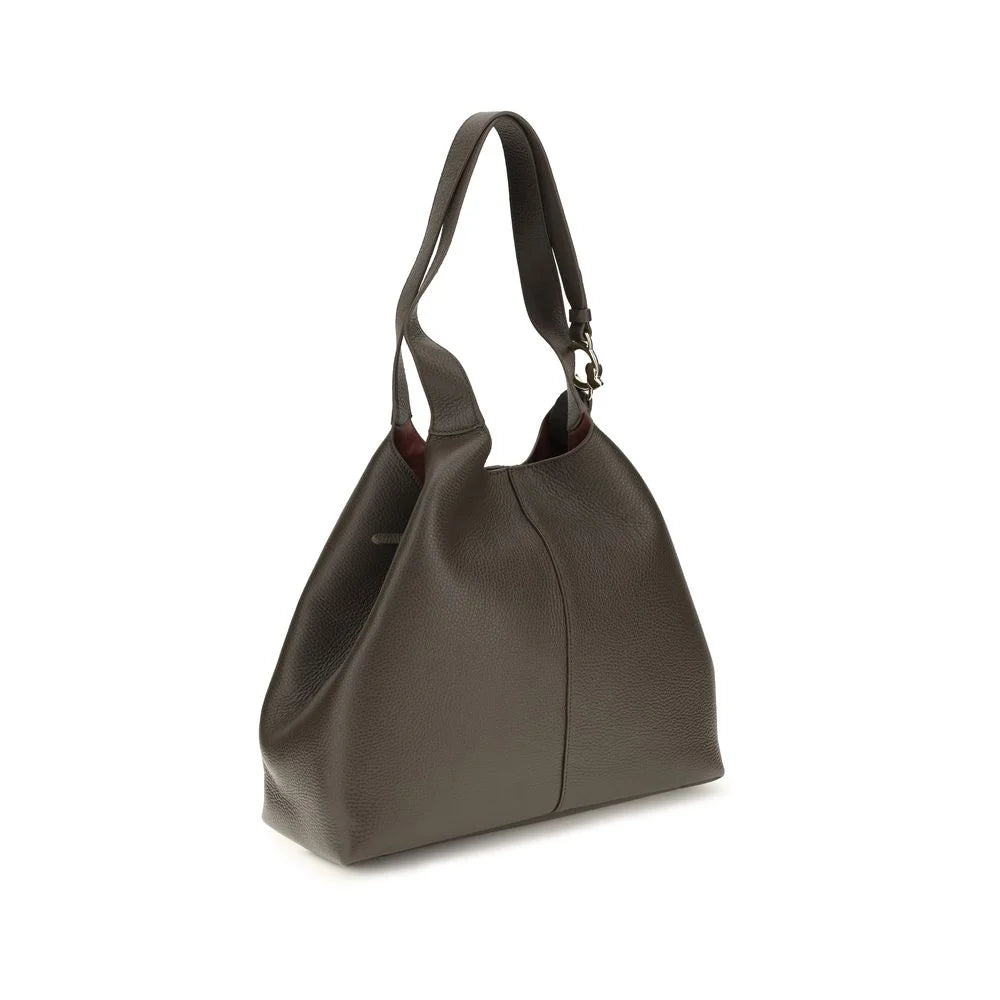 Coccinelle Schultertasche aus braunem Kalbsleder