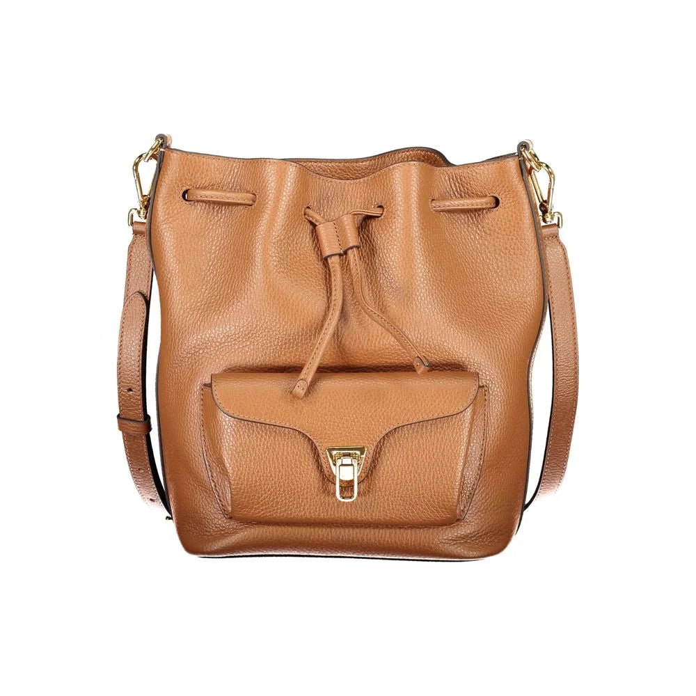 Coccinelle Brown Leather Women Handbag - Bucket Bags