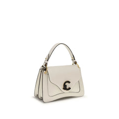 Coccinelle Cream Calf Leather Bos Taurus Shoulder Bag