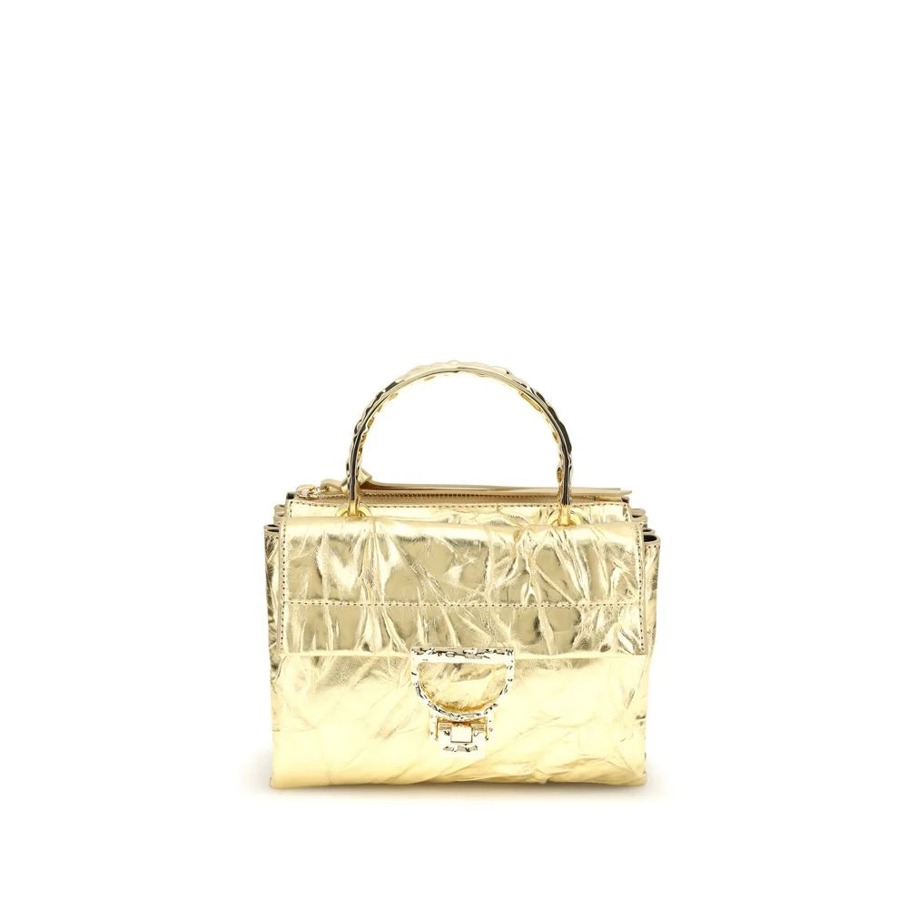 Coccinelle Gold Calf Leather Bos Taurus Handbag