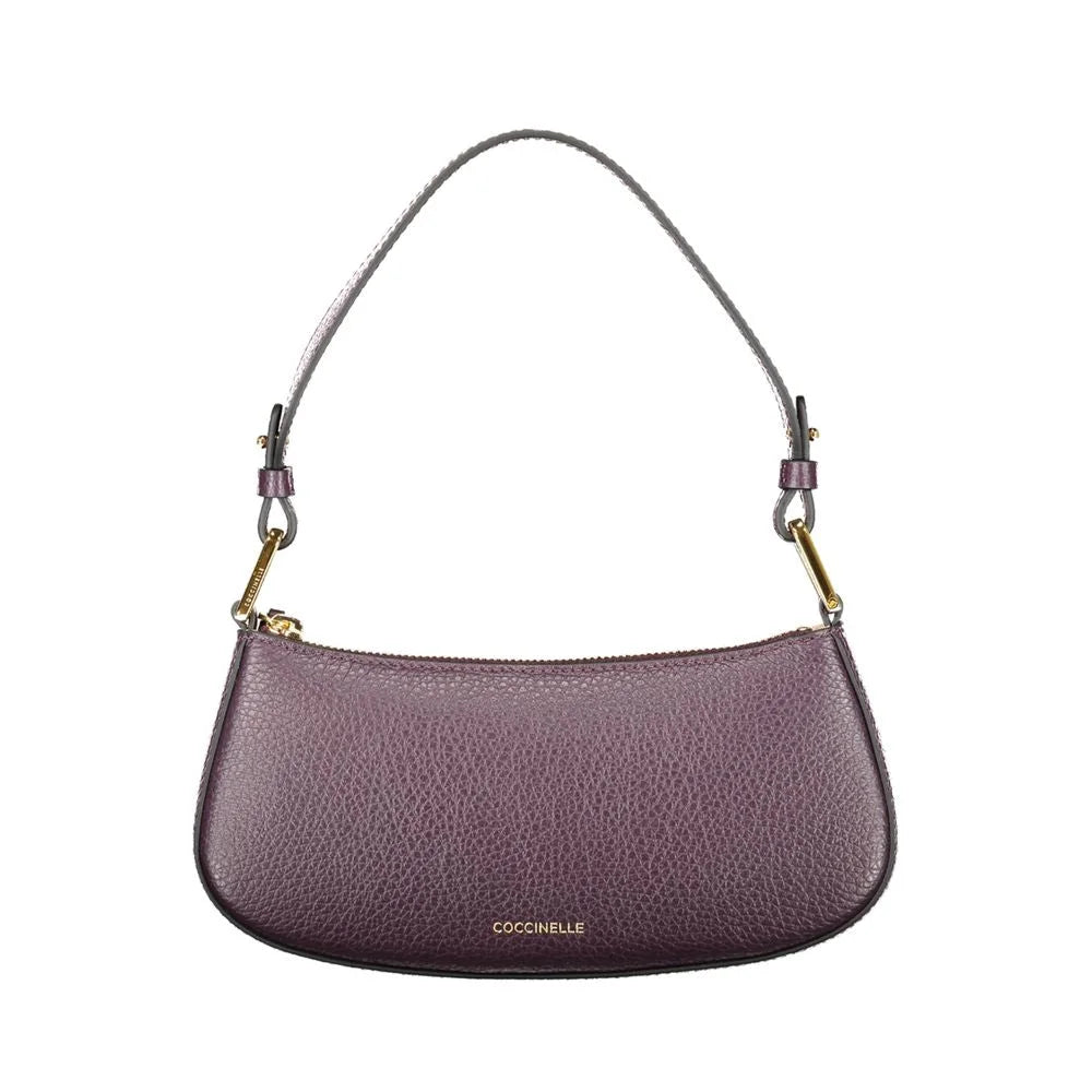 Coccinelle Purple Leather Women Handbag - Half-Moon Bags