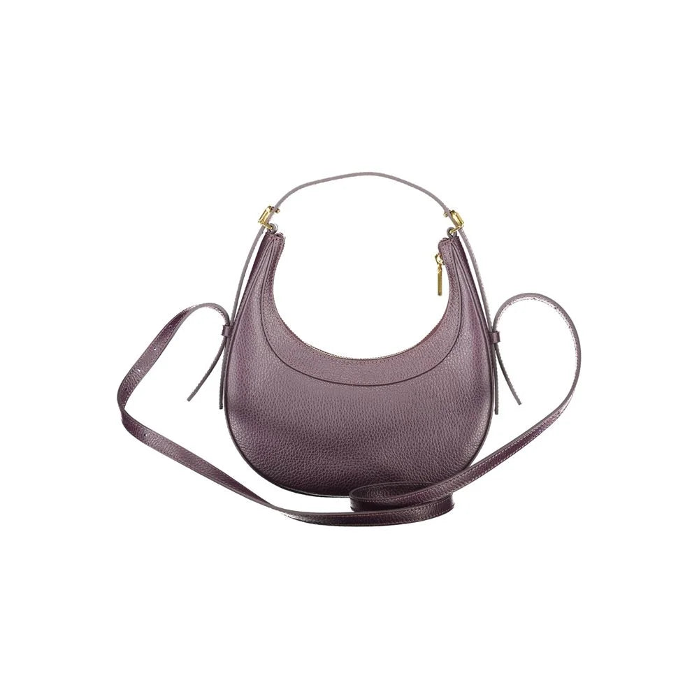 Coccinelle Purple Leather Women Handbag - Half-Moon Bags