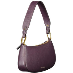 Coccinelle Purple Leather Women Handbag - Half-Moon Bags