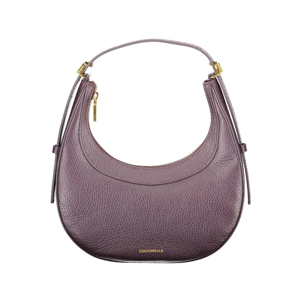 Coccinelle Purple Leather Women Handbag - Half-Moon Bags