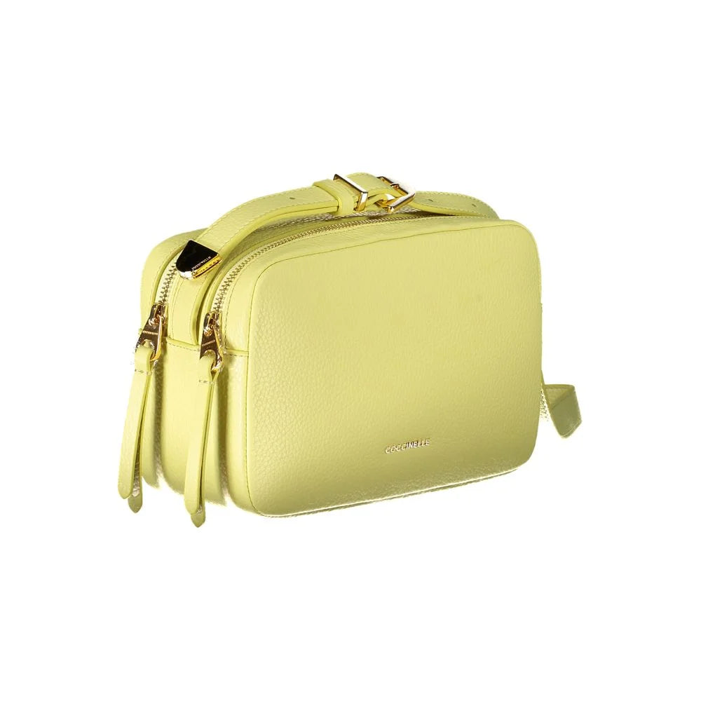 Coccinelle Yellow Leather Handbag - Shoulder Bags