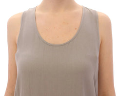 Comeforbreakfast Gray Viscose Tank Top Shirt Blouse - Tank Tops