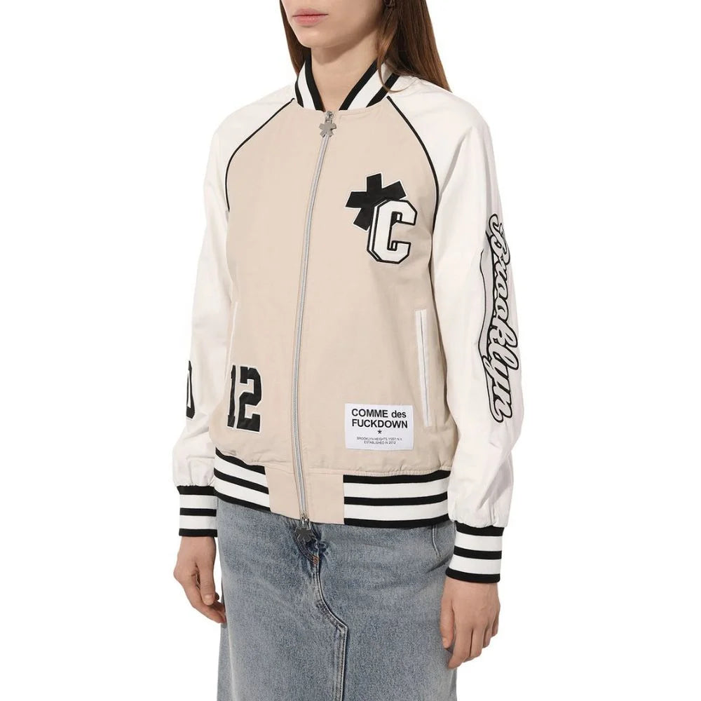 Comme Des Fuckdown Beige Cotton Jackets & Coat - Bomber Jackets