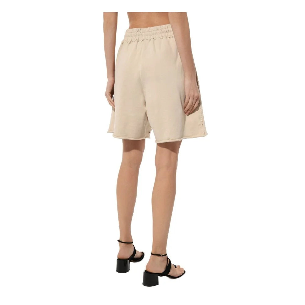 Comme Des Fuckdown Beige Cotton Short - Jogger Shorts
