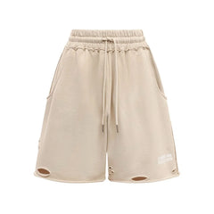 Comme Des Fuckdown Beige Cotton Short - Jogger Shorts