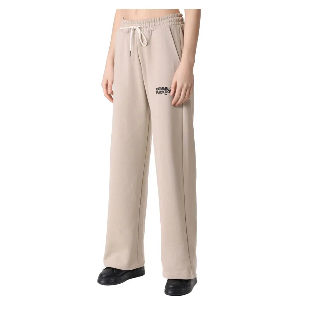 Comme Des Fuckdown Beige Cotton Women Palazzo Pants - XS - Trousers