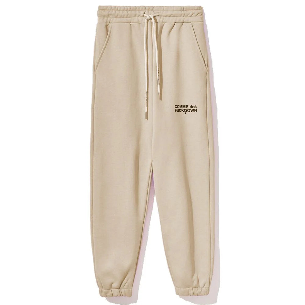 Comme Des Fuckdown Beige Cotton Women Sweatpant - Sweatpants