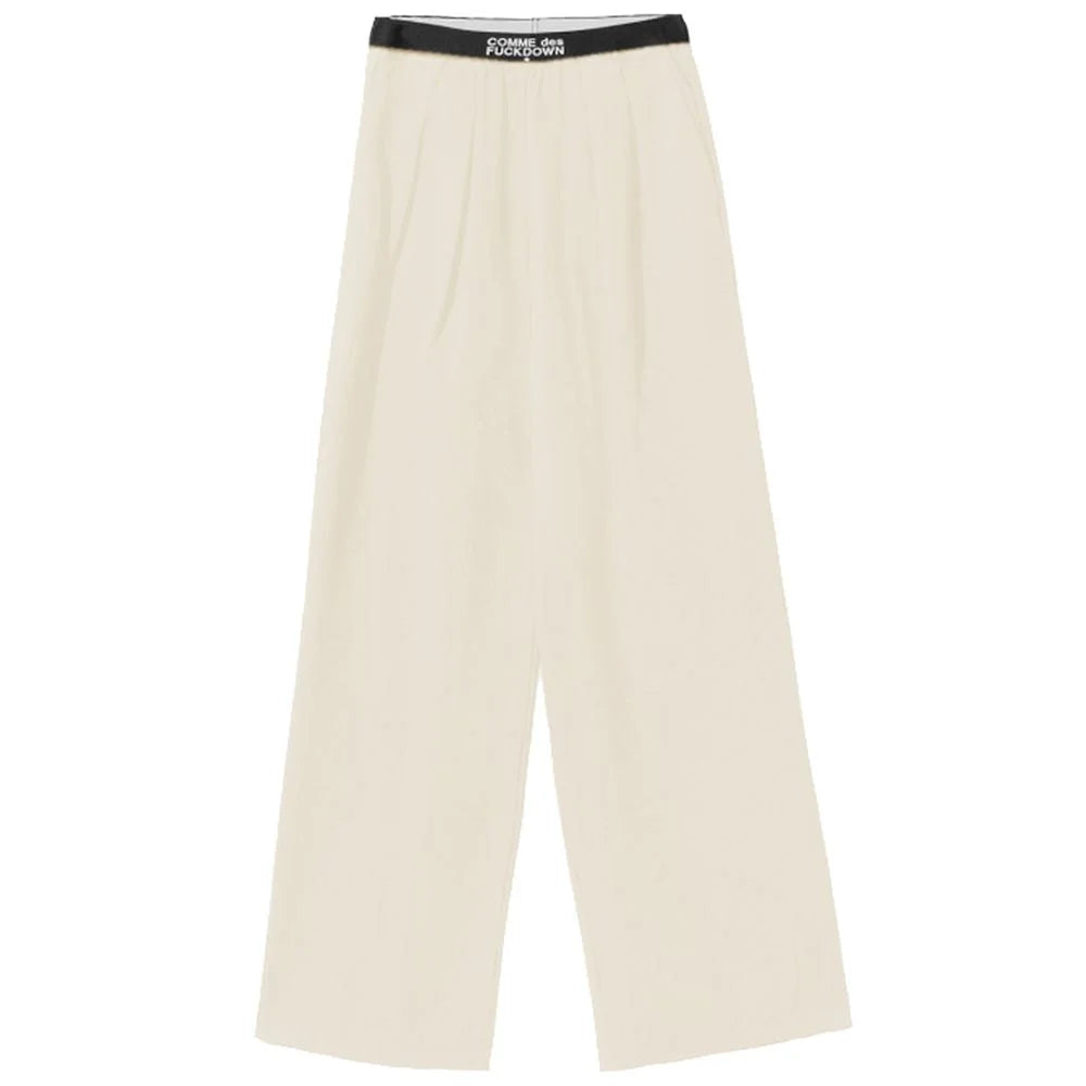 Comme Des Fuckdown Beige Polyester Women Palazzo Trousers - Trousers