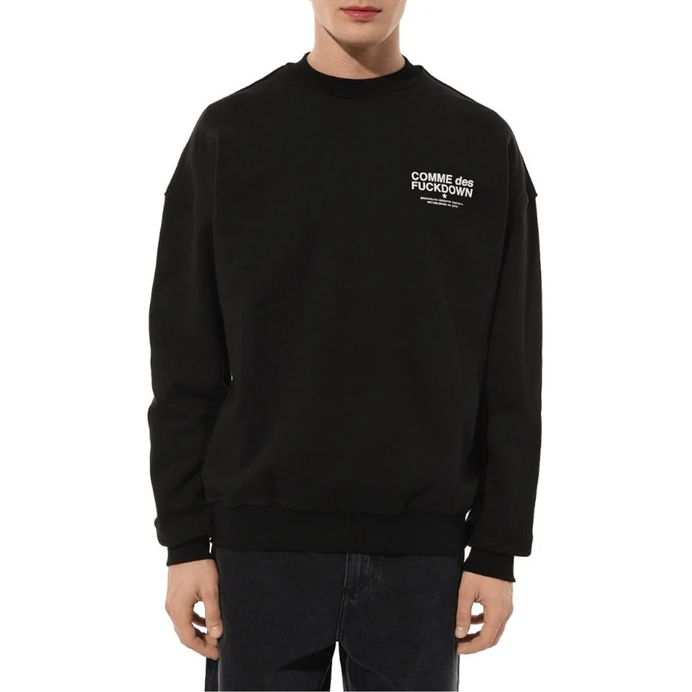 Comme Des Fuckdown Black Cotton Men’s Crewneck Sweater - Sweatshirts