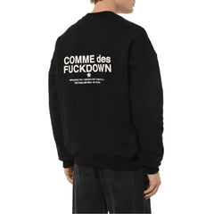 Comme Des Fuckdown Black Cotton Men’s Crewneck Sweater - Sweatshirts