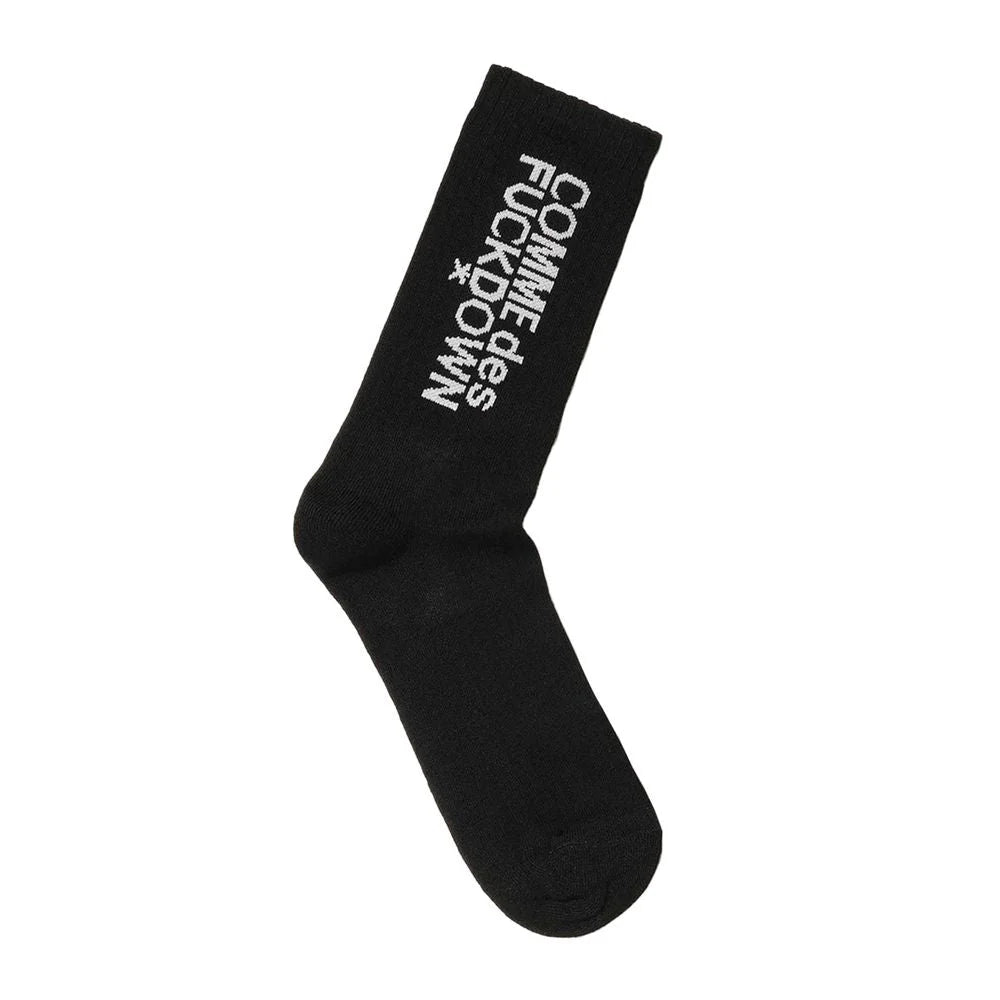 Comme Des Fuckdown Black Cotton Sock - UNI - Crew Socks