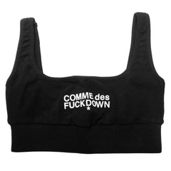 Comme Des Fuckdown Black Cotton Women Crop Top - Crop Tops