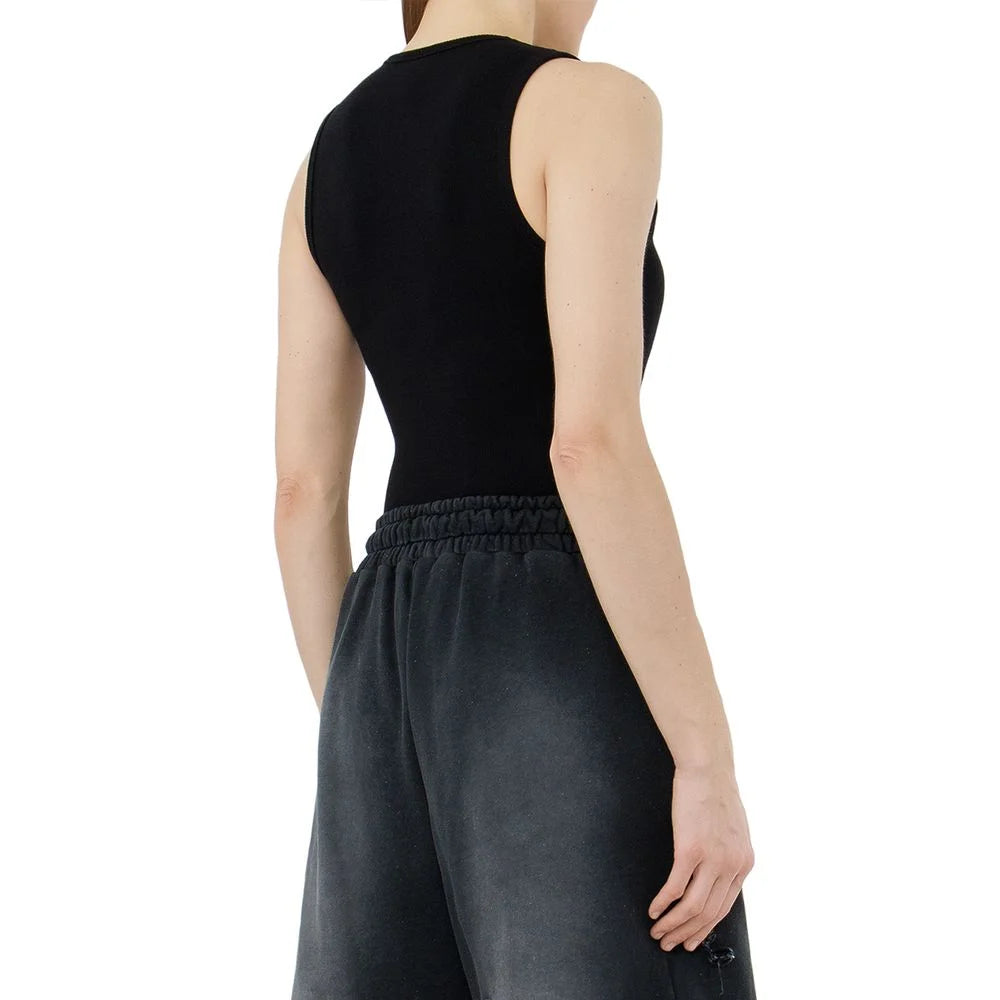 Comme Des Fuckdown Black Cotton Women T-Shirt - Bodysuits