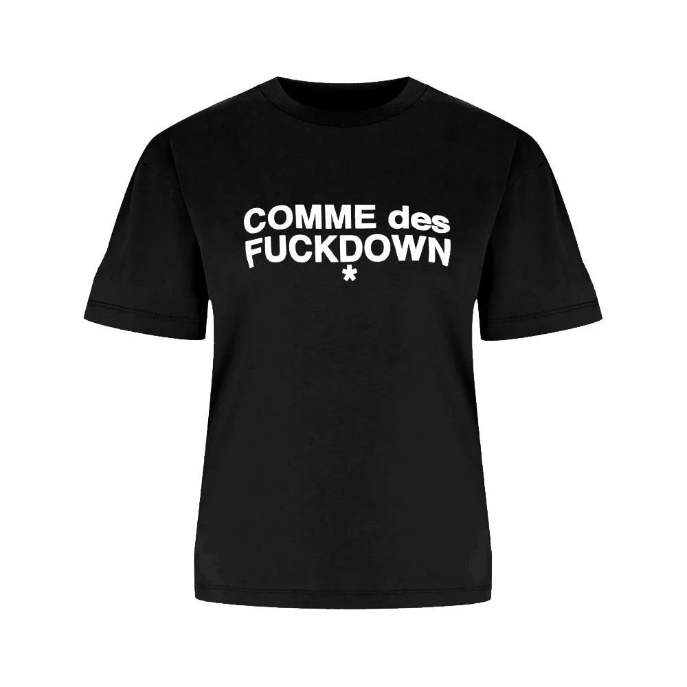Comme Des Fuckdown Black Cotton Women T-Shirt - M - T-Shirts