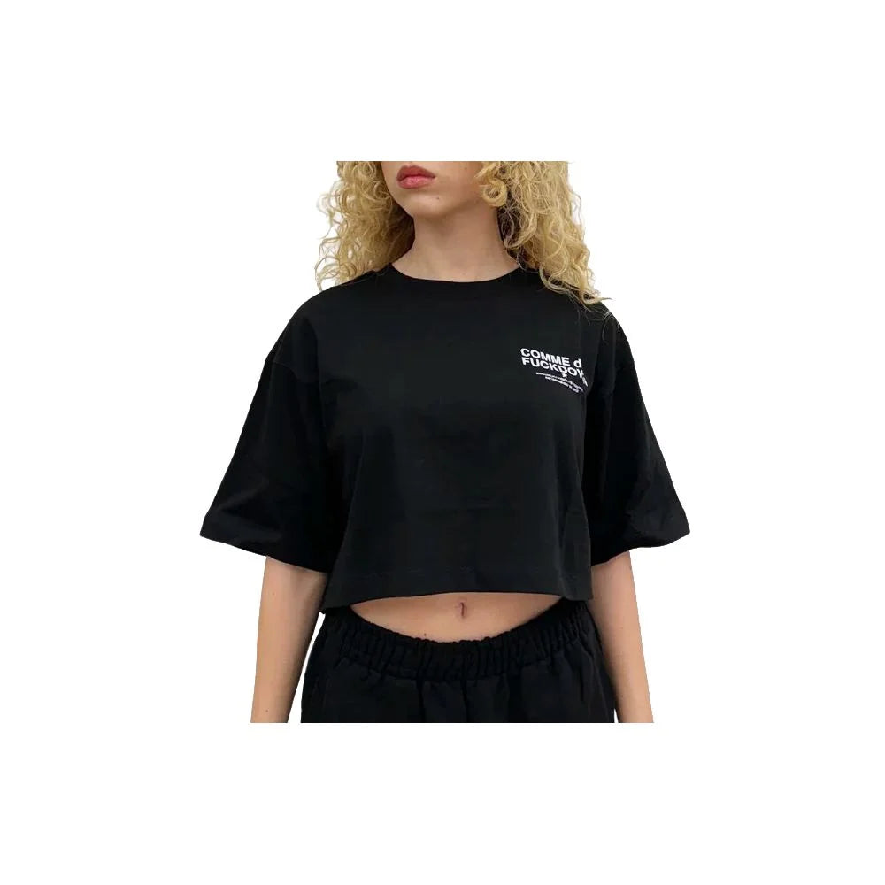 Comme Des Fuckdown Black Cotton Women T-Shirt - T-Shirts