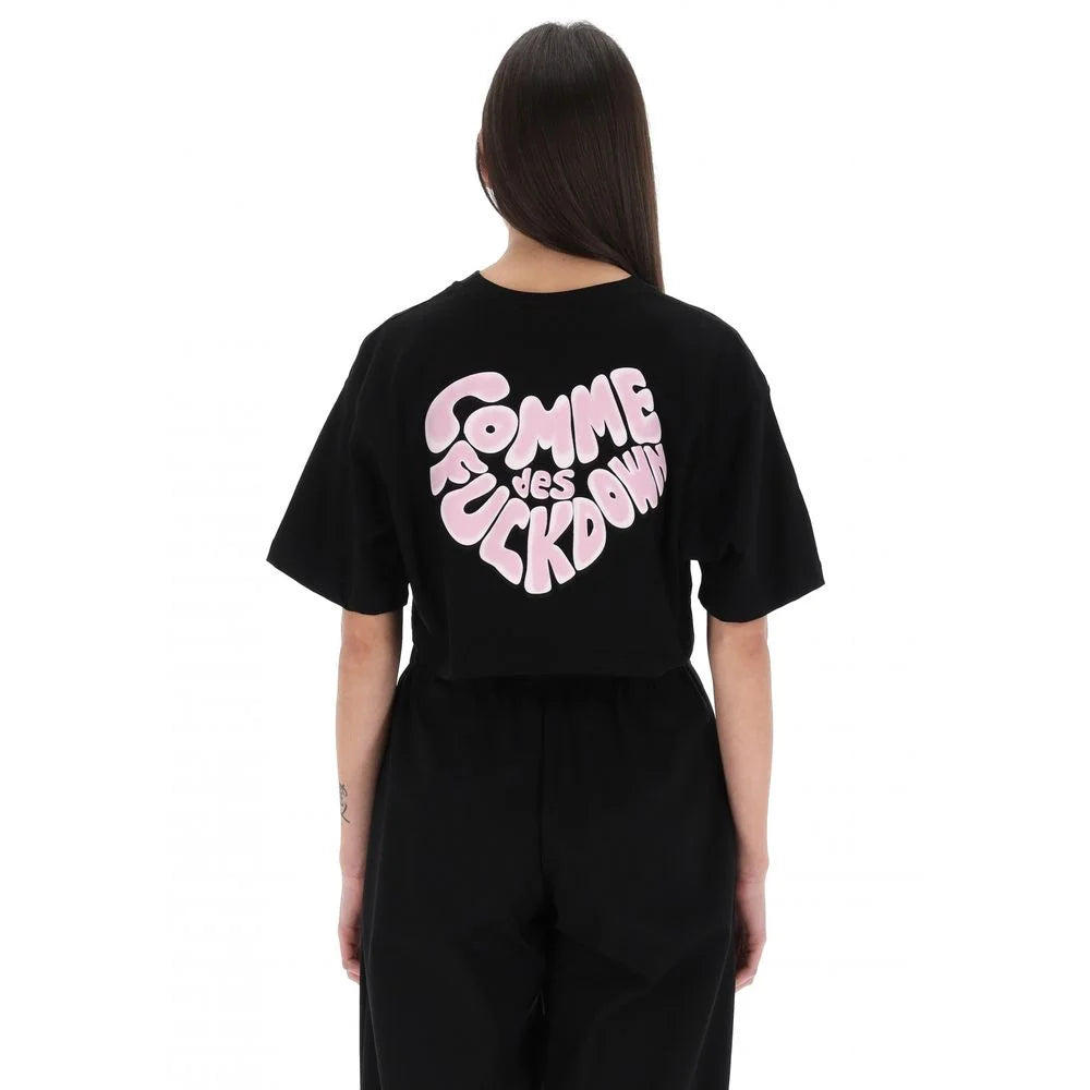 Comme Des Fuckdown Black Cotton Women T-Shirt - T-Shirts