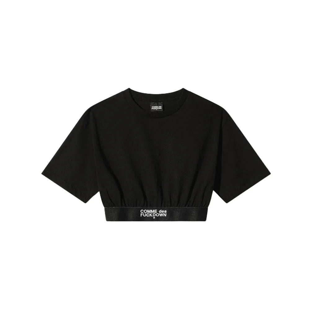 Comme Des Fuckdown Black Cotton Women T-Shirt - T-Shirts