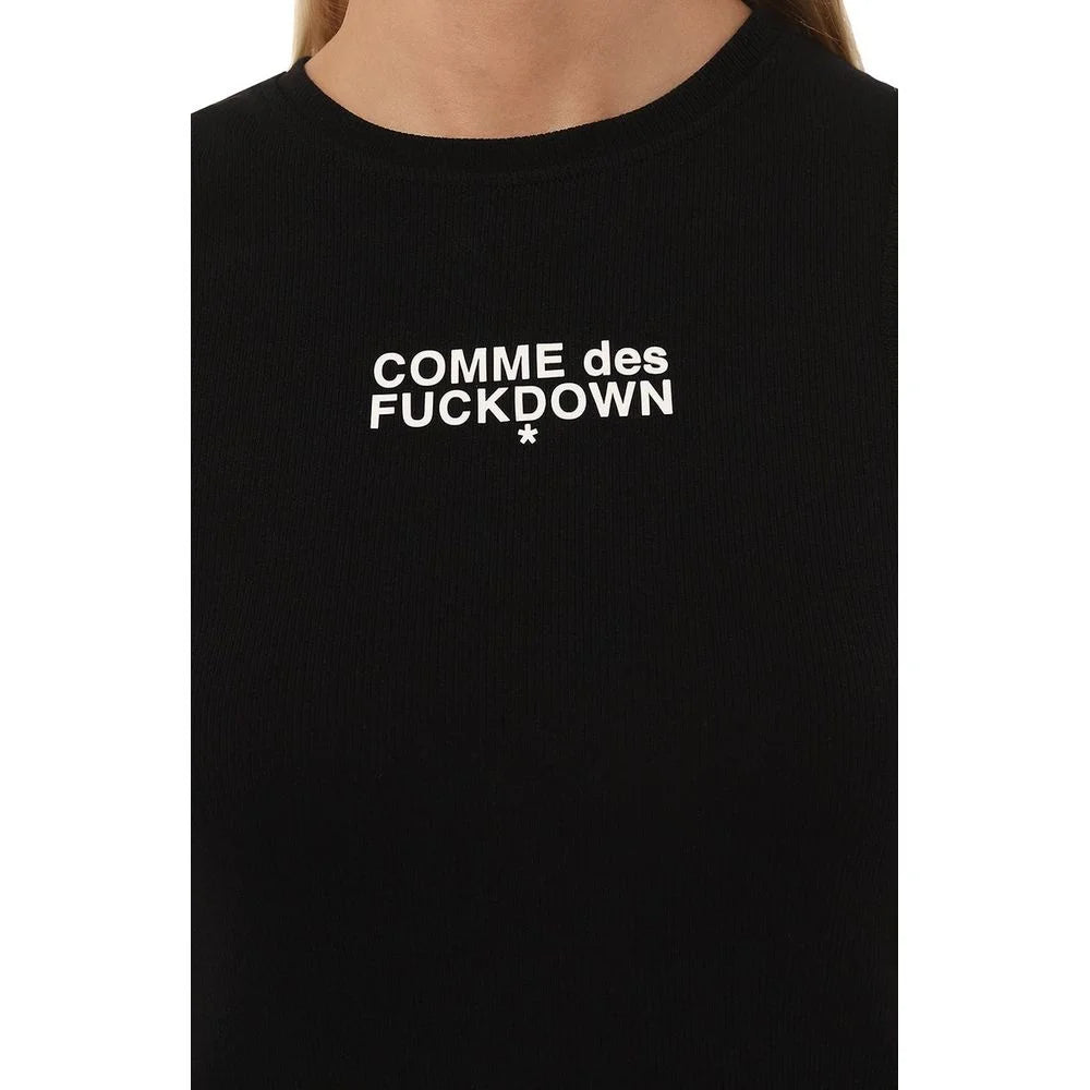 Comme Des Fuckdown Black Cotton Women Tank Top - Tank Tops