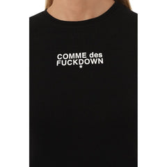 Comme Des Fuckdown Black Cotton Women Tank Top - Tank Tops
