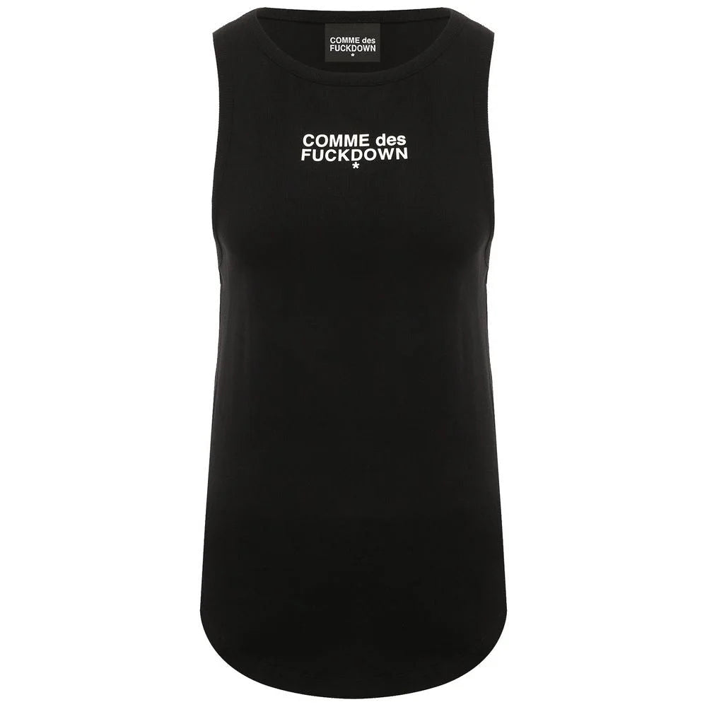 Comme Des Fuckdown ’Black Cotton Women Tank Top’ - Tank Tops