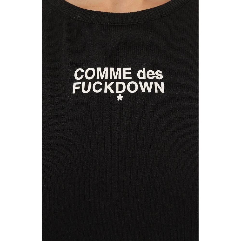 Comme Des Fuckdown ’Black Cotton Women Tank Top’ - Tank Tops
