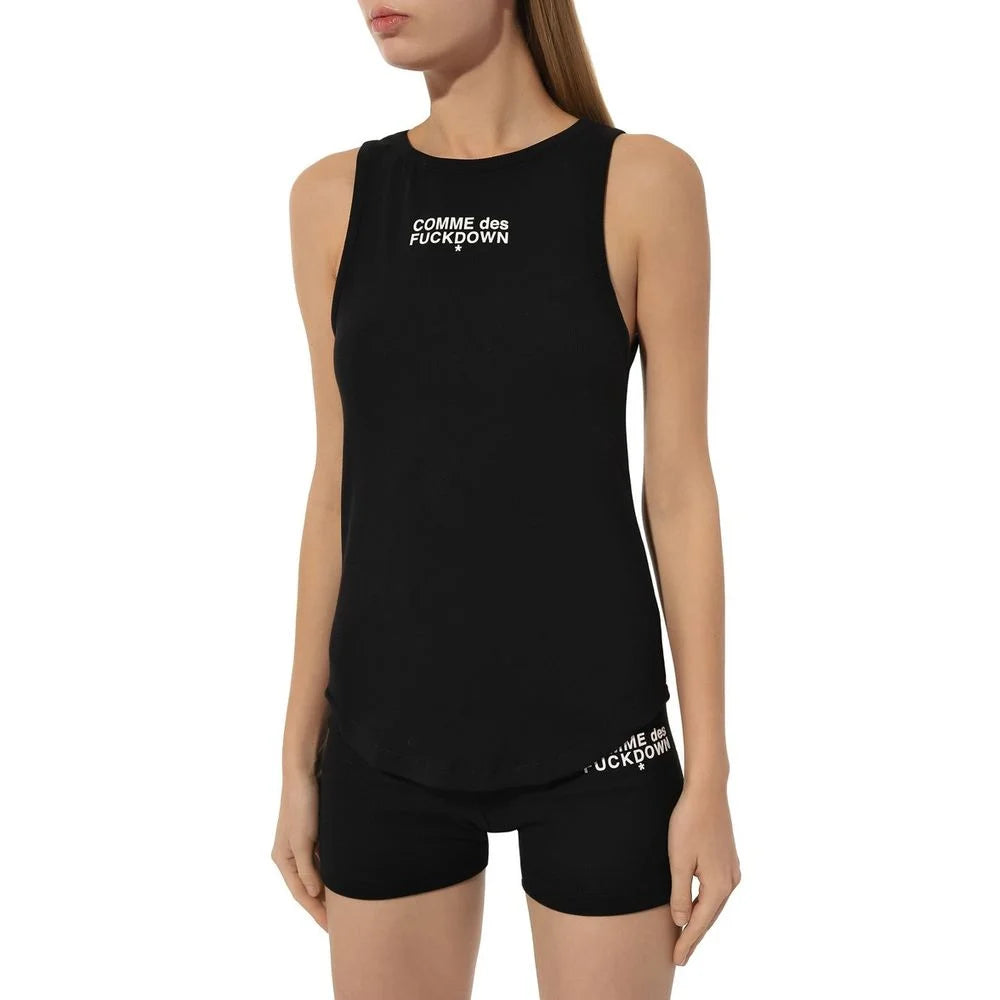 Comme Des Fuckdown ’Black Cotton Women Tank Top’ - Tank Tops