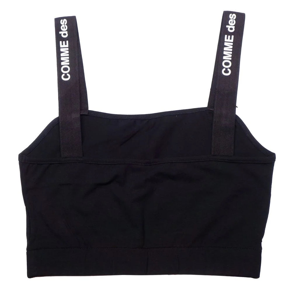 Comme Des Fuckdown Black Cotton Women Top - Sports Bras