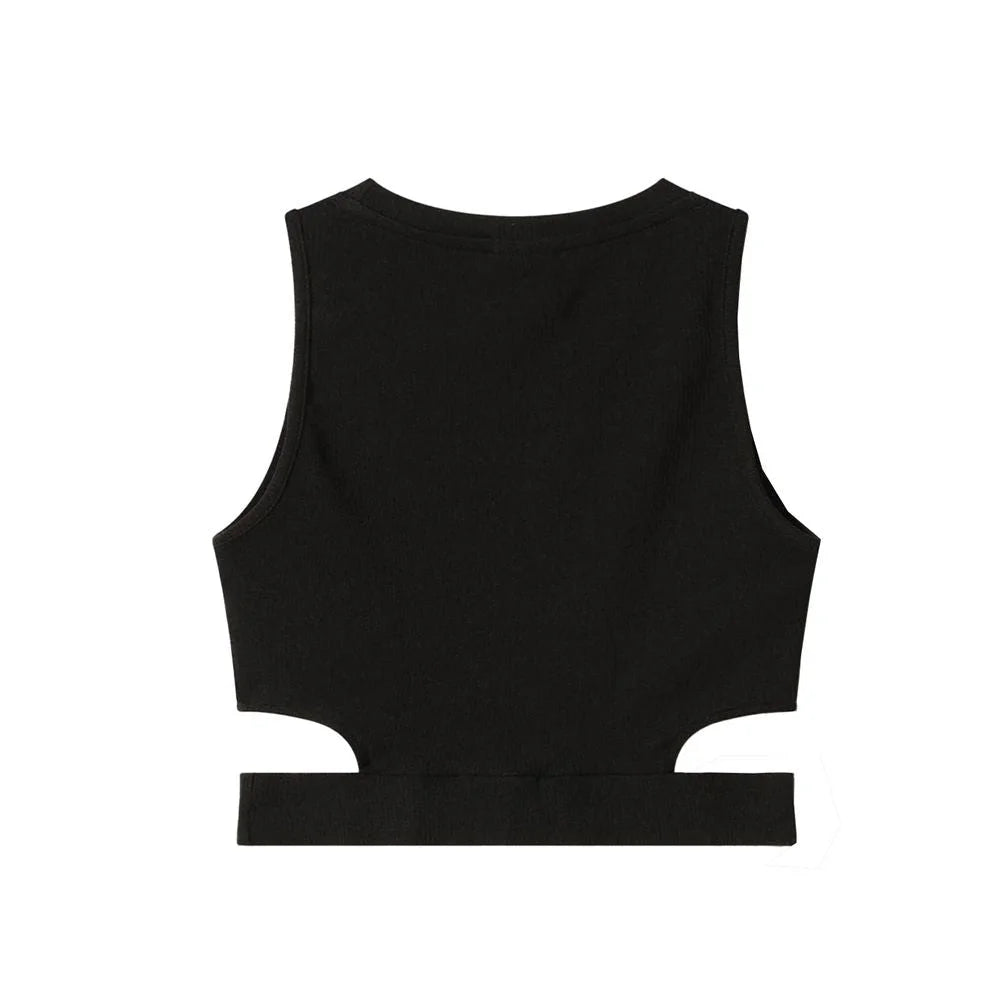 Comme Des Fuckdown Black Cotton Women Top - Tank Tops