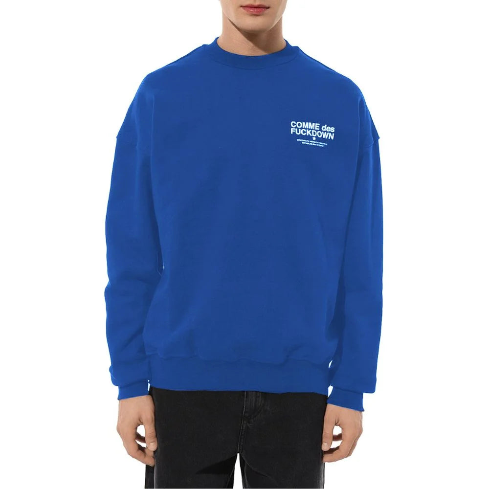 Comme Des Fuckdown Blue Cotton Men Sweater - XXL - Sweatshirts
