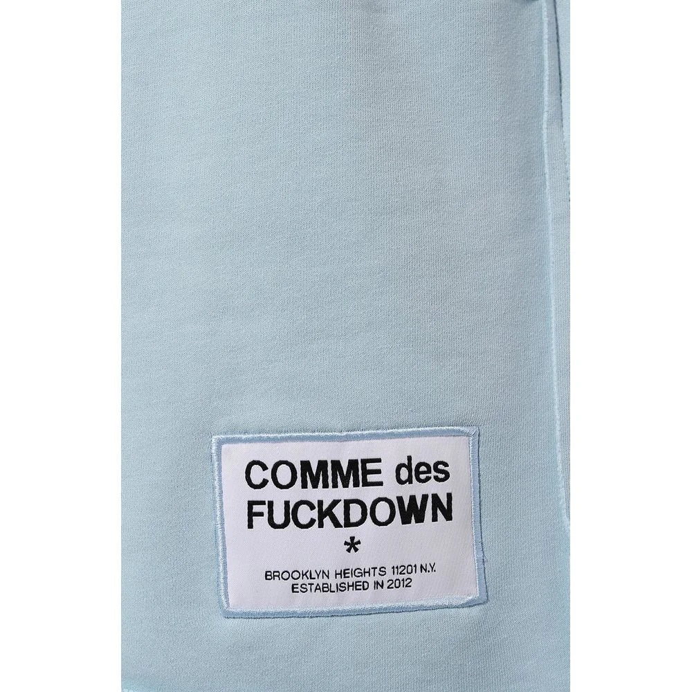 Comme Des Fuckdown Blue Cotton Short - Jogger Shorts