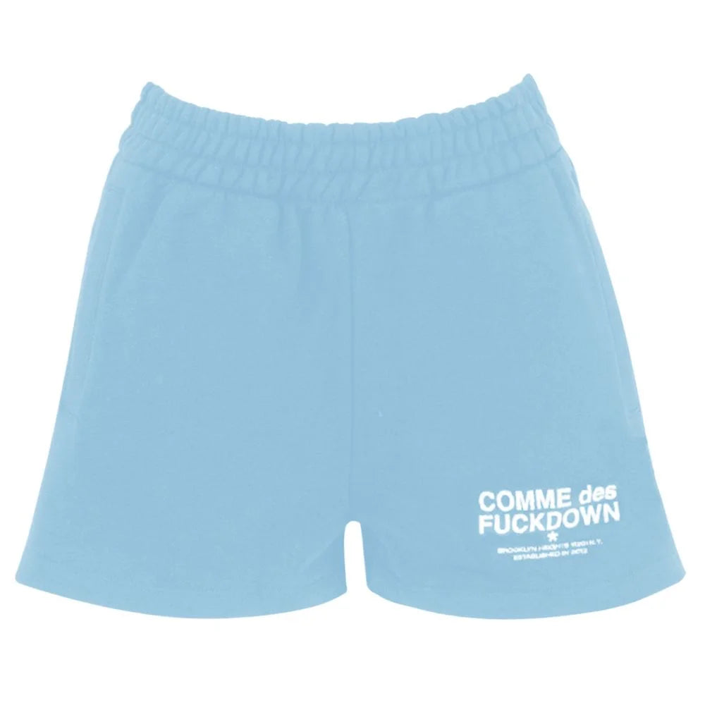 Comme Des Fuckdown Blue Cotton Short - M - Jogger Shorts