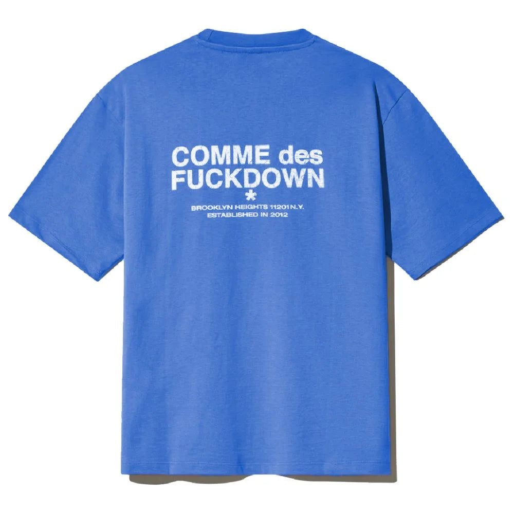 Comme Des Fuckdown Blue Cotton T-Shirt - XXL - T-Shirts