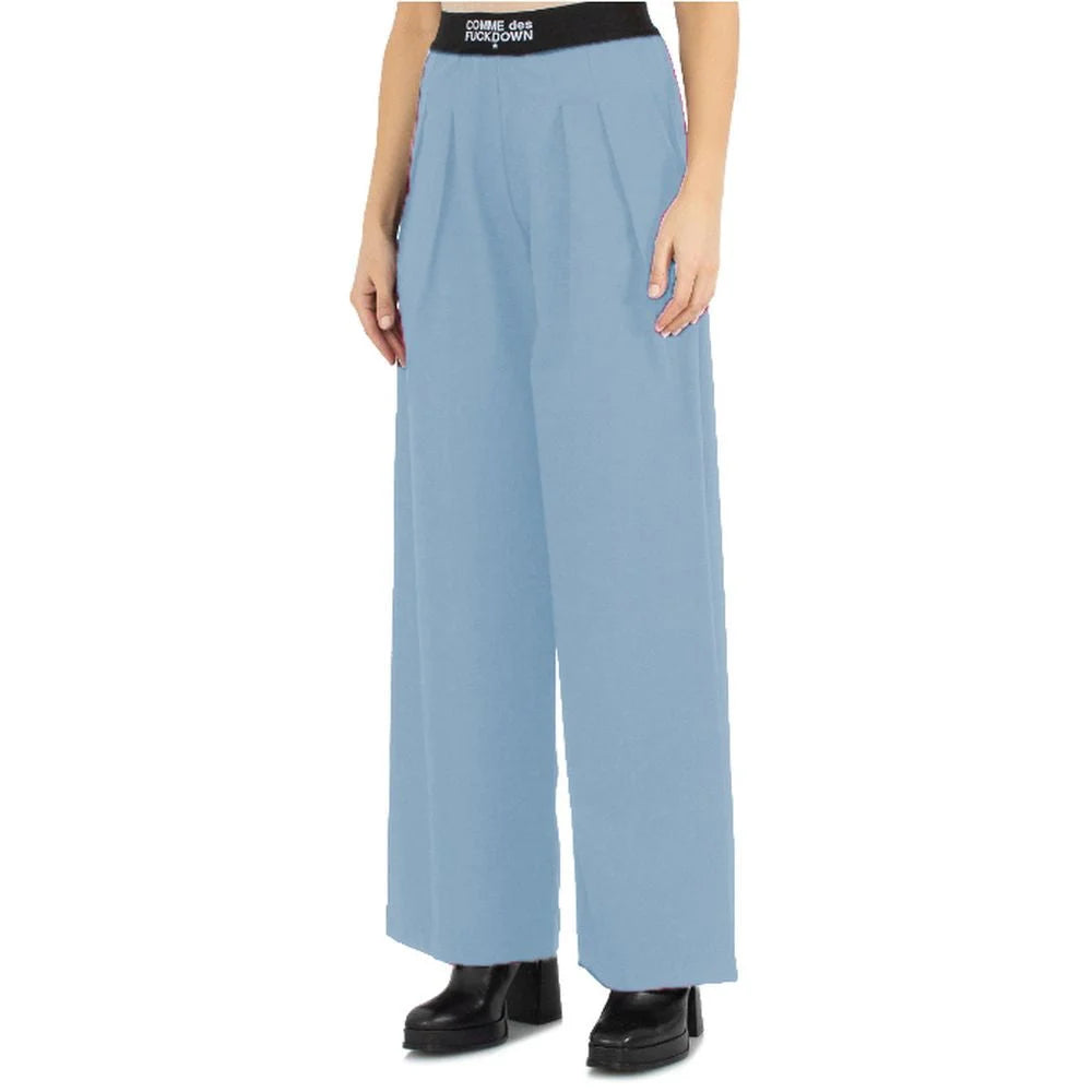 Comme Des Fuckdown Blue Polyester Women Palazzo Pants - Pants